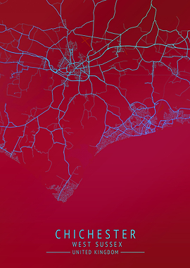 Chichester UK City Map