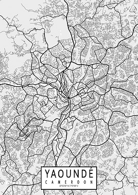 Yaounde City Map Light