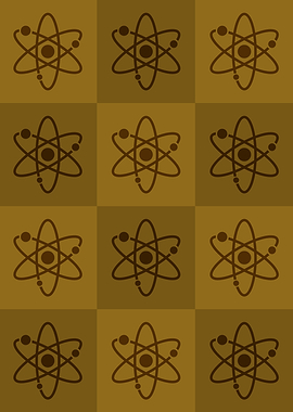 Atom Science Icons Pop Art