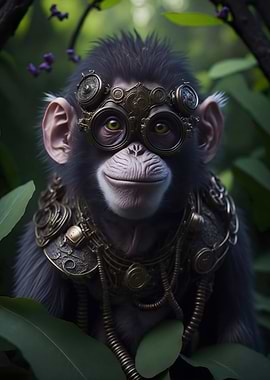 Cute Whimsical Monkey