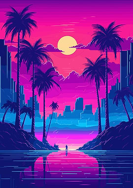 City Synthwave Retro