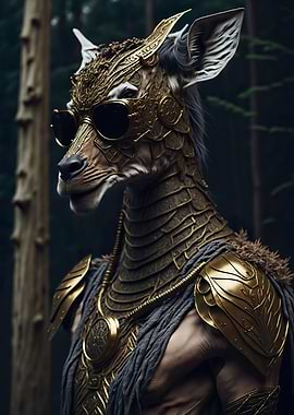 Giraffe Gladiator in Armor