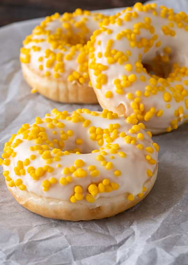 Three lemon donuts