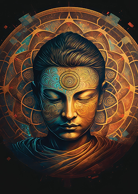 Mindful monk modern art