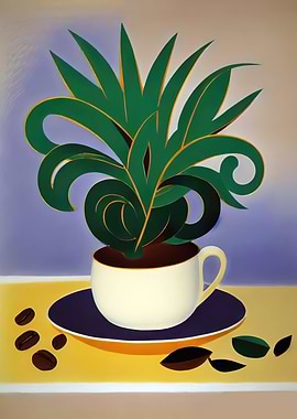 Floral Coffee Painting