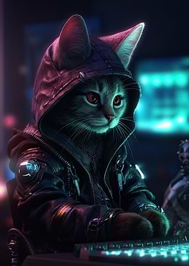 hoodie cyber cat