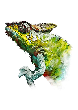 Cute Chameleon Watercolor