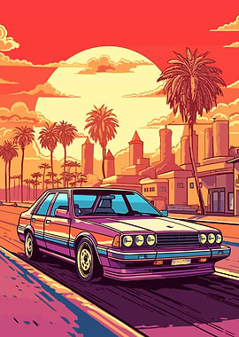 Car Retro Synthwave