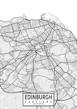 Edinburgh City Map Light