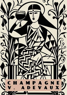 Retro Champagne Poster