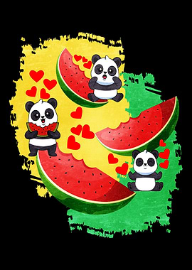 Panda Loves Watermelon