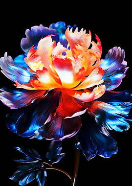 Peony close up glass