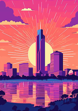 City Synthwave Retro