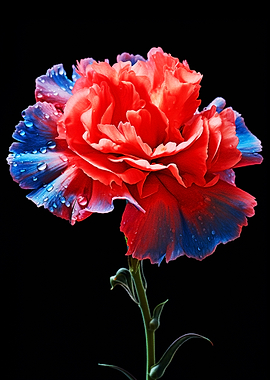 Carnation close up glass