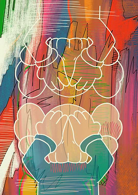 Kaws Dolls unique abstract