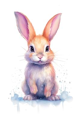 Cute Pastel Baby Rabbit