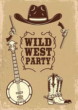 Wild west party poster
