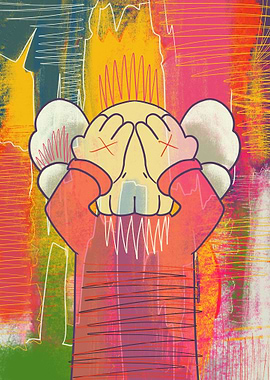 Kaws Dolls unique abstract