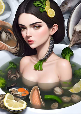 Surrealism Seafood Girl