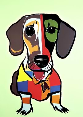 Retro Dachshund Portrait