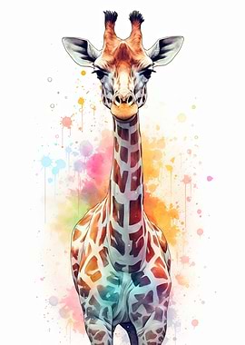 Cute Watercolor Giraffe