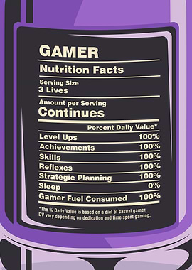 Gamer Nutrition Facts