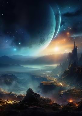 moon galaxy landscape