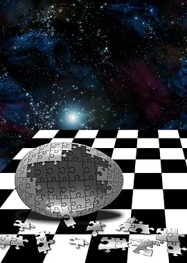 Chess board and puzzle egg