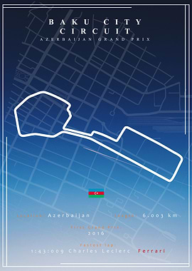 F1 Track Map Poster