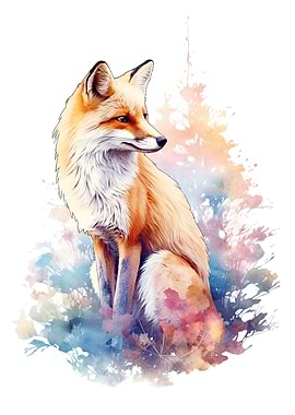 Cute Watercolor Fox