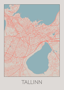 Tallinn Vintage Retro Map