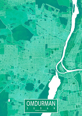 Omdurman Map Watercolor