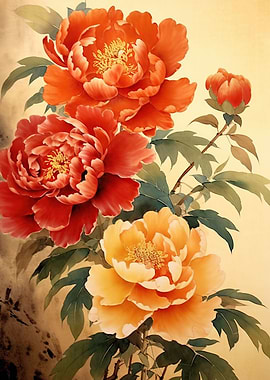 Peony flowers