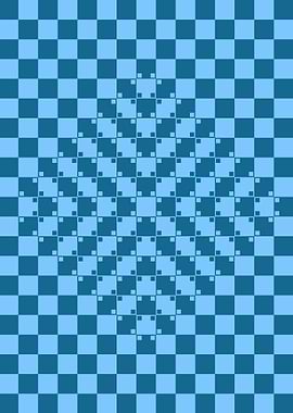 Blue Geometric Illusion
