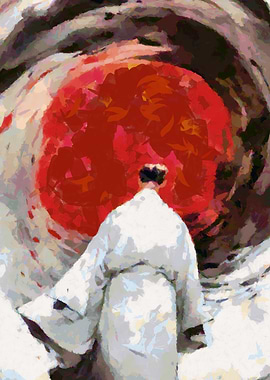 Old samurai abstract