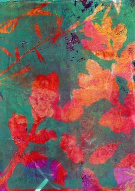 Teal Oak Tree at Sunset