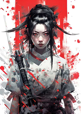 Ninja Girl Japan Art