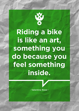 Riding bike is like an art