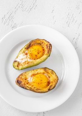 Baked eggs in avocado