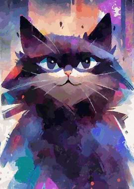 Cute cat abstract portrait