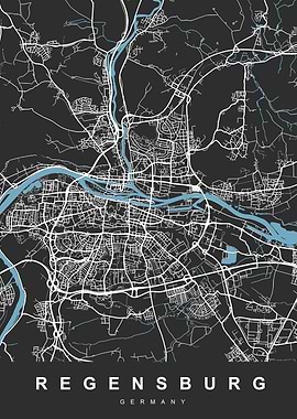 Map REGENSBURG GERMANY