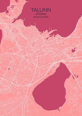 Tallinn Pink Rose Map
