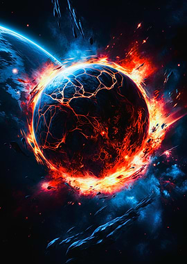 Planet Explodes in Space