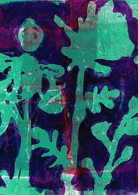 Purple Floral Silhouettes