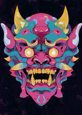 Demon mask abstract