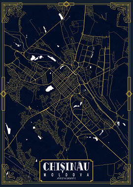 Chisinau City Map Gold