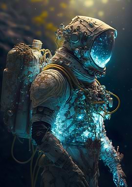 Blue Glowing Astronaut
