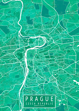 Prague Map Watercolor