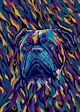 Abstract Colorful Bulldog