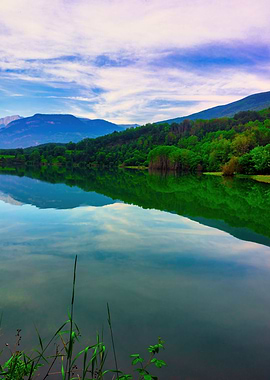 Lake landscape mountains